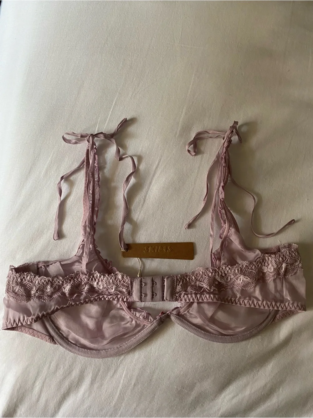 SKIMS Sheer Ruffle Underwire Bra - Dusty Mauve